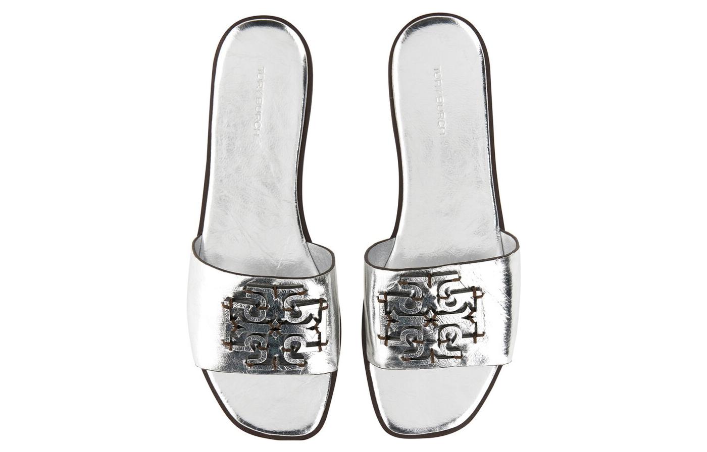 (W) TORY BURCH Flat Slide 'Silver' 圖 3