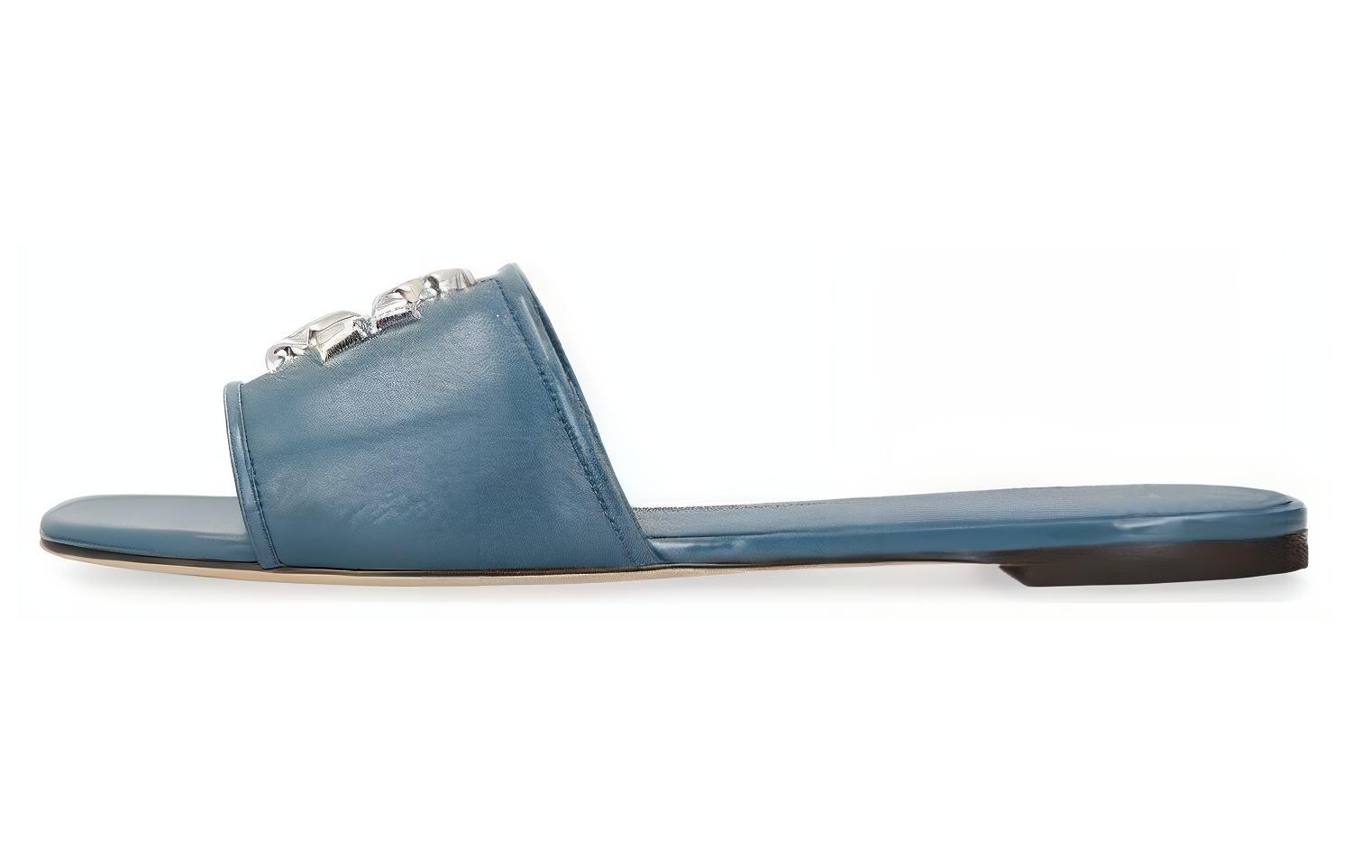 (Women) TORY BURCH Flat Slide 'Simple Blue Square Toe' 149093449