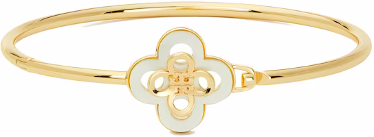 (Women) Tory Burch Floral Design Brass Mother-of-Pearl Bracelet Women’s Gold. 154278-700 (Women) Tory Burch Floral Design Brass Mother-of-Pearl Bracelet Women’s Gold. 154278-700