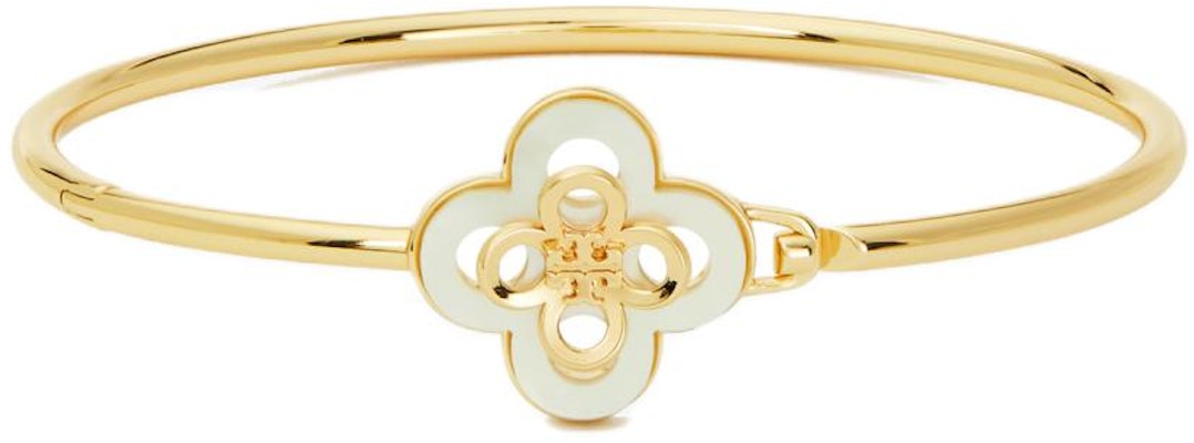 (Women) Tory Burch Floral Design Brass Mother-of-Pearl Bracelet Women’s Gold. 154278-700 Order (Women) Tory Burch Floral Design Brass Mother-of-Pearl Bracelet Women’s Gold. 154278-700
