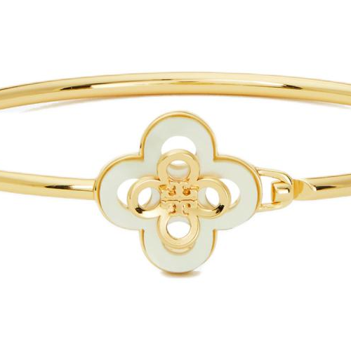 Shop (Women) Tory Burch Floral Design Brass Mother-of-Pearl Bracelet Women’s Gold. 154278-700