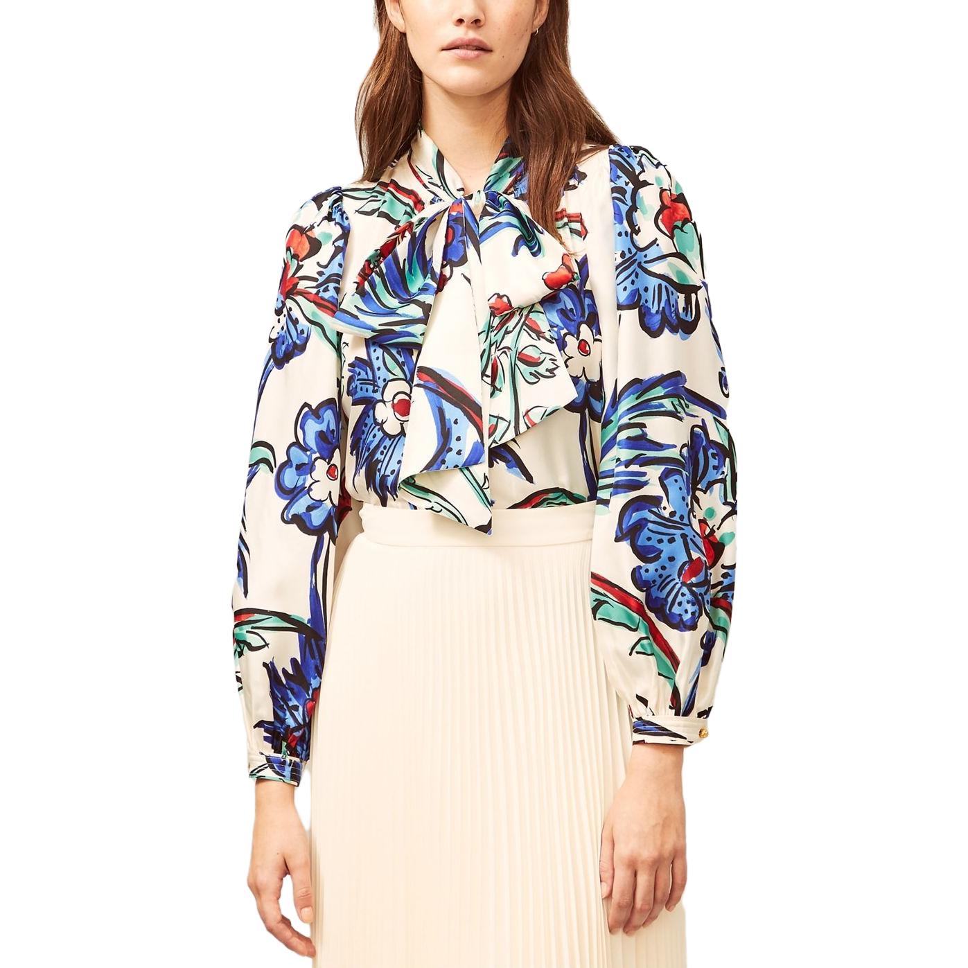 Lookbook (Women) Tory Burch Floral Print Long Sleeve Shirt Women Multicolor. 74823-816