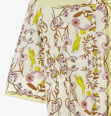 (W) TORY BURCH 花卉印花流蘇抽繩連衣長裙 女裝 - 黃綠色 151799-307 Details for (W) TORY BURCH 花卉印花流蘇抽繩連衣長裙 女裝 - 黃綠色 151799-307