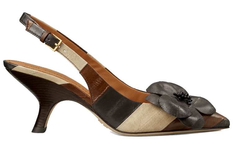Order (Women) TORY BURCH Flower Slingback 'Elegant Brown' 85473-974