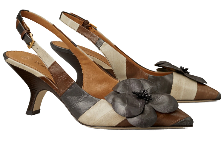 Lookbook (Women) TORY BURCH Flower Slingback 'Elegant Brown' 85473-974