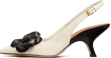 (Women) TORY BURCH Flower Slingback 'New Ivory' 85470-104 (Women) TORY BURCH Flower Slingback 'New Ivory' 85470-104