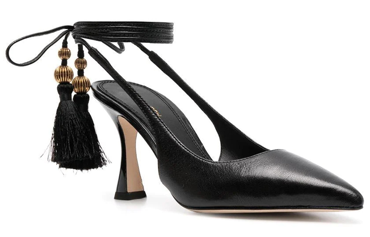 (W) TORY BURCH Fringe Detail Leather Pumps 'Black' 圖 2
