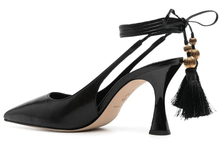 (W) TORY BURCH Fringe Detail Leather Pumps 'Black' 圖 3