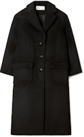 (Women) Tory Burch FW22 Black Solid Single-Breasted Coat. 144109-001 (Women) Tory Burch FW22 Black Solid Single-Breasted Coat. 144109-001