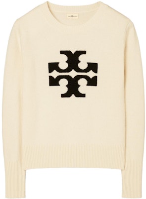 (W) Tory Burch FW22 奶油白標誌提花羊絨毛衣 83213-285-WH Order (W) Tory Burch FW22 奶油白標誌提花羊絨毛衣 83213-285-WH