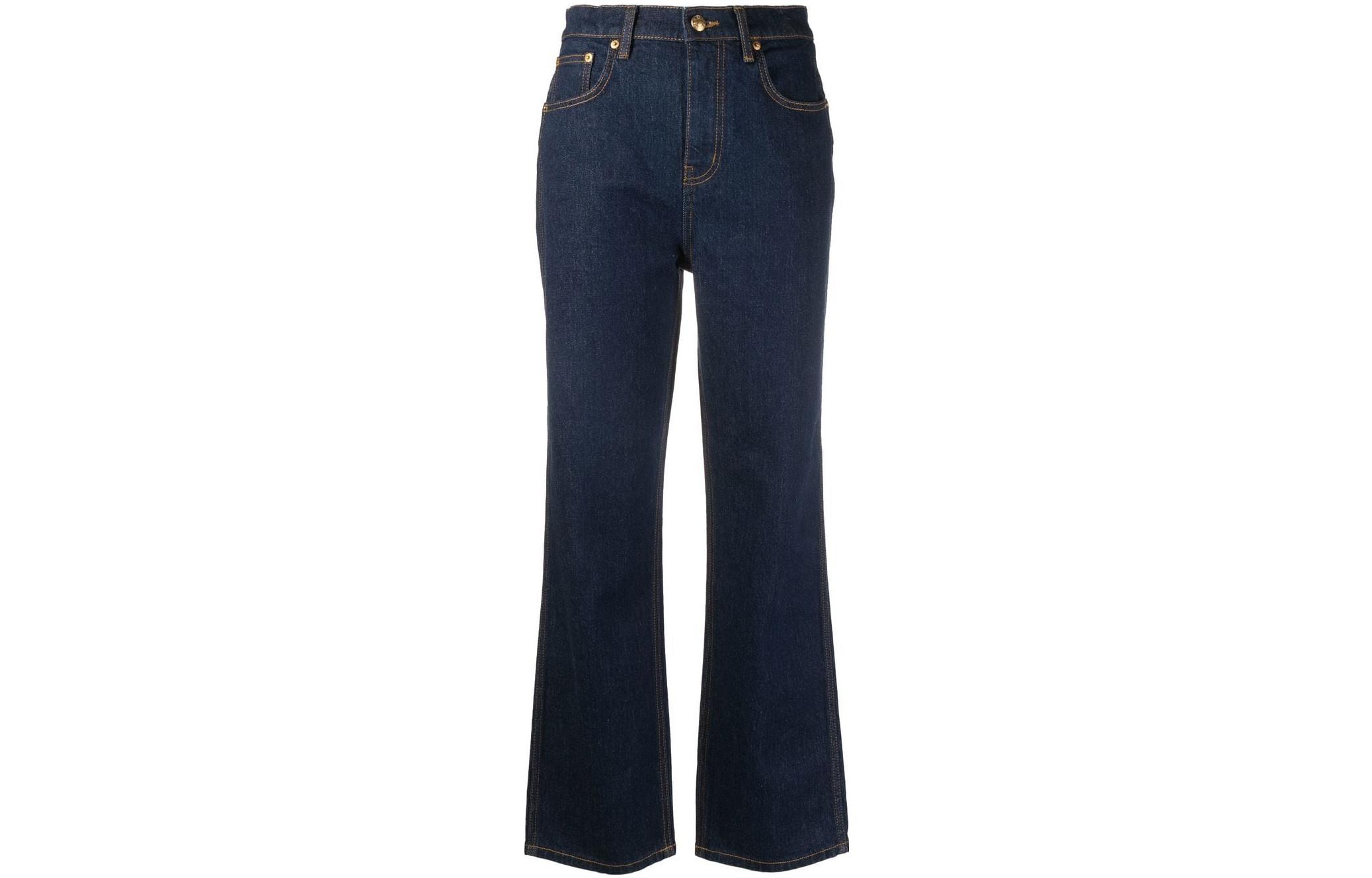 Order (Women) Tory Burch FW22  High-Waisted Flared Blue Jeans 145939-408