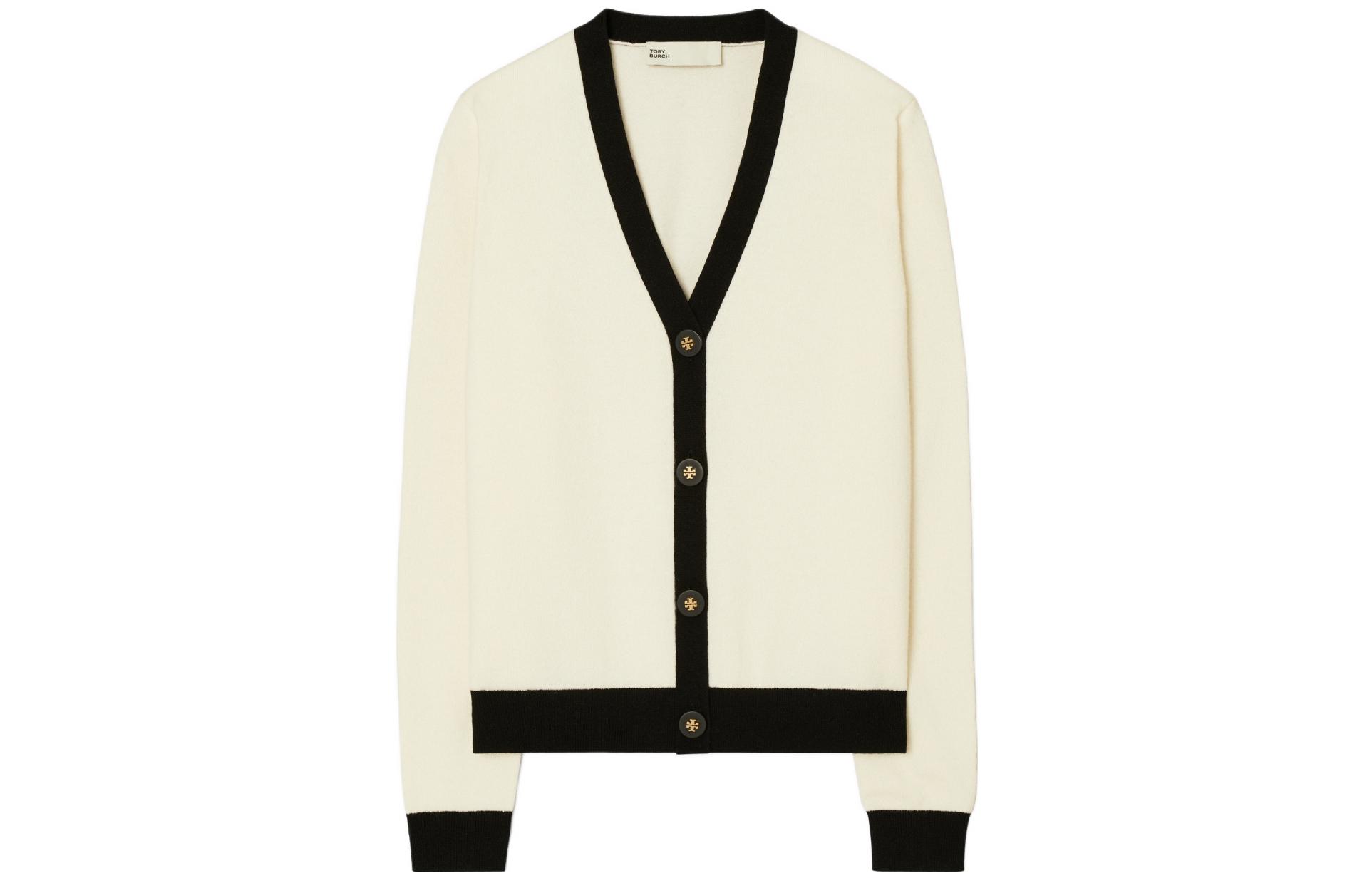 Order (W) Tory Burch 2022秋冬对比条纹针织毛衣 白色 142492-960