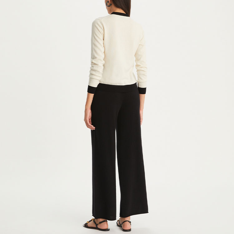 Purchase (W) Tory Burch 2022秋冬对比条纹针织毛衣 白色 142492-960