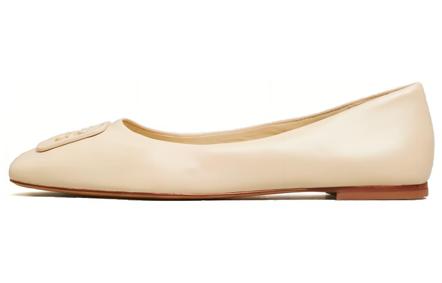 (W) TORY BURCH Georgia 'Minimalist Ivory Ballet Flats'