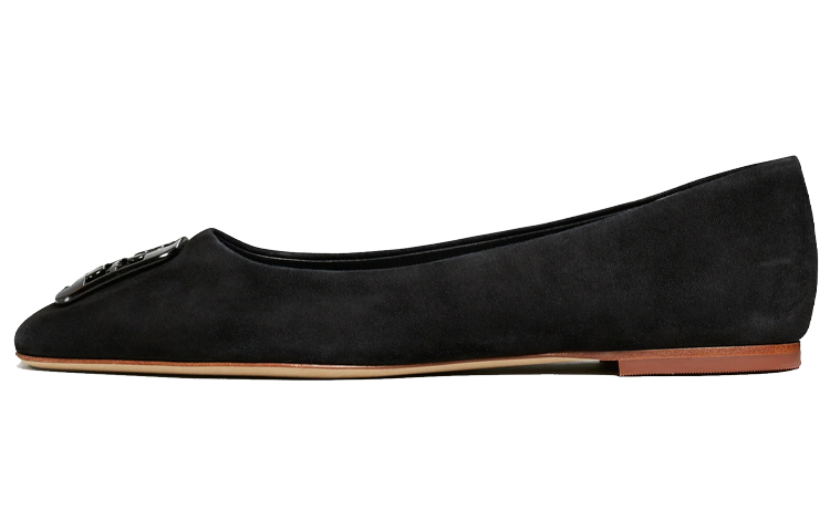 (W) TORY BURCH Georgia Black 'Elegant Lace Ballet'