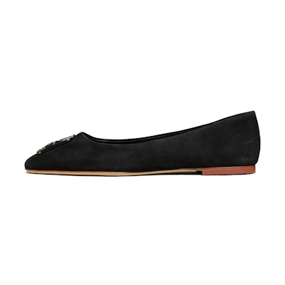 (W) TORY BURCH Georgia Black 'Elegant Lace Ballet'