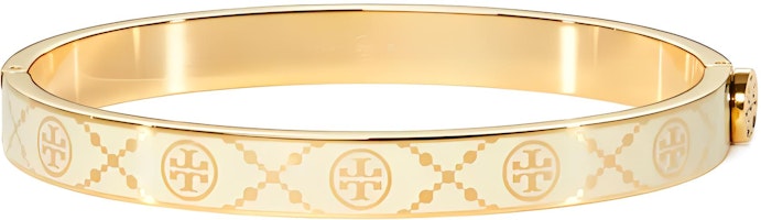 (Women) TORY BURCH Gold Enamel Stainless Steel Logo Bangle for Women in Gold. 150568-701 (Women) TORY BURCH Gold Enamel Stainless Steel Logo Bangle for Women in Gold. 150568-701