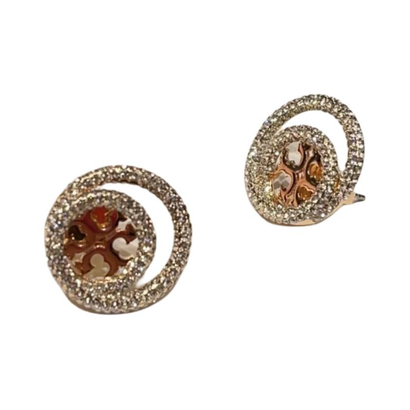 Shop (Women) Tory Burch Gold Plated Brass Glass Cutout Earrings for Women. 157231-783