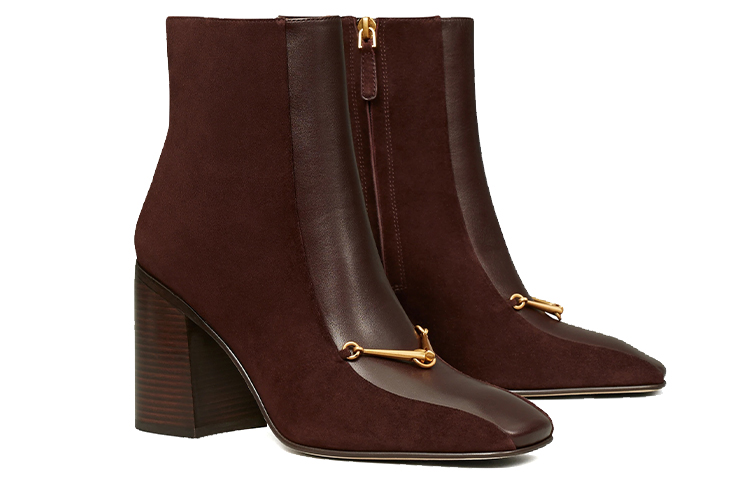 (W) TORY BURCH Heeled Ankle Boots 'Burgundy' 圖 4