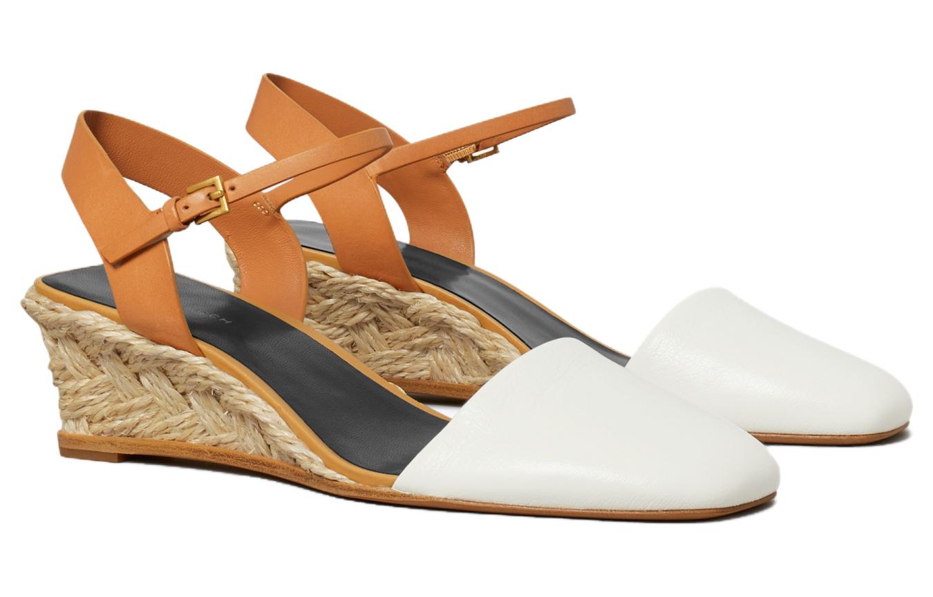 Order (W) 토리버치 브라운&화이트 버클 힐 샌들 150869-006