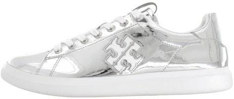 (Women) TORY BURCH Howell Court Silver Low-Top Lace-Up Sneakers Women 154497-020 (Women) TORY BURCH Howell Court Silver Low-Top Lace-Up Sneakers Women 154497-020