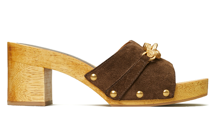 Order (W) TORY BURCH Jessa Kasut Tumit Tinggi Loafers 'Coffee' 82810-210