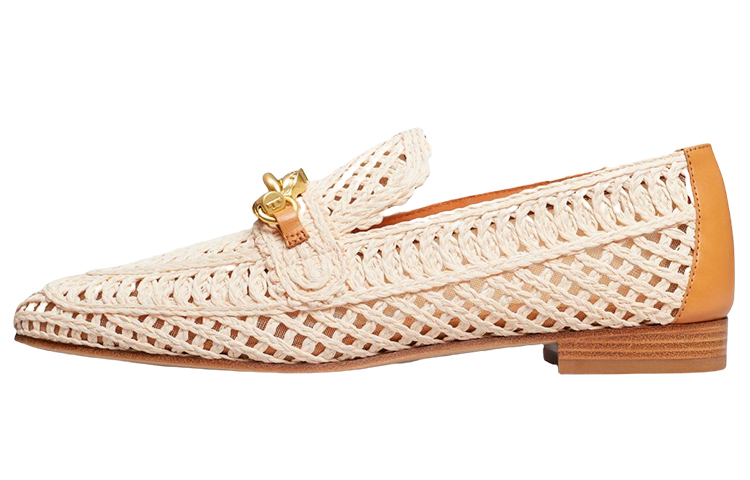 (W) TORY BURCH Jessa Loafer 'Beige Woven Raffia'
