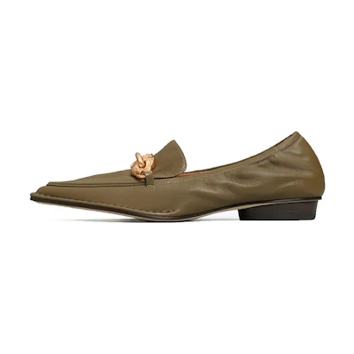 (W) TORY BURCH Jessa Pointy-Toe Loafer 'Olive Green'