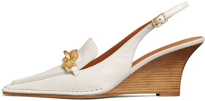 (Women) TORY BURCH Jessa Slingback Heels 'White' 80973-100 (Women) TORY BURCH Jessa Slingback Heels 'White' 80973-100