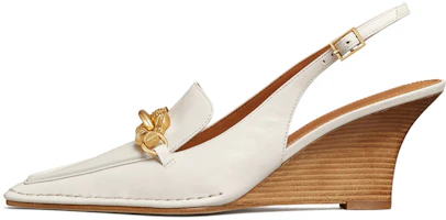 (Women) TORY BURCH Jessa Slingback Heels 'White' 80973-100 (Women) TORY BURCH Jessa Slingback Heels 'White' 80973-100