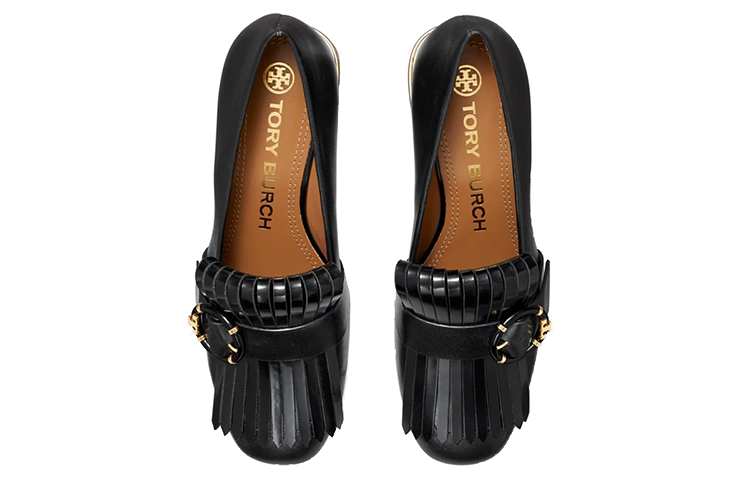Shop (W) TORY BURCH Kasut Tumit Kiltie Loafer 'Hitam' 86717-004