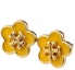 Buy (Women) Tory Burch Kira Double T Logo Floral Brass Stud Earrings for Women 147151-700