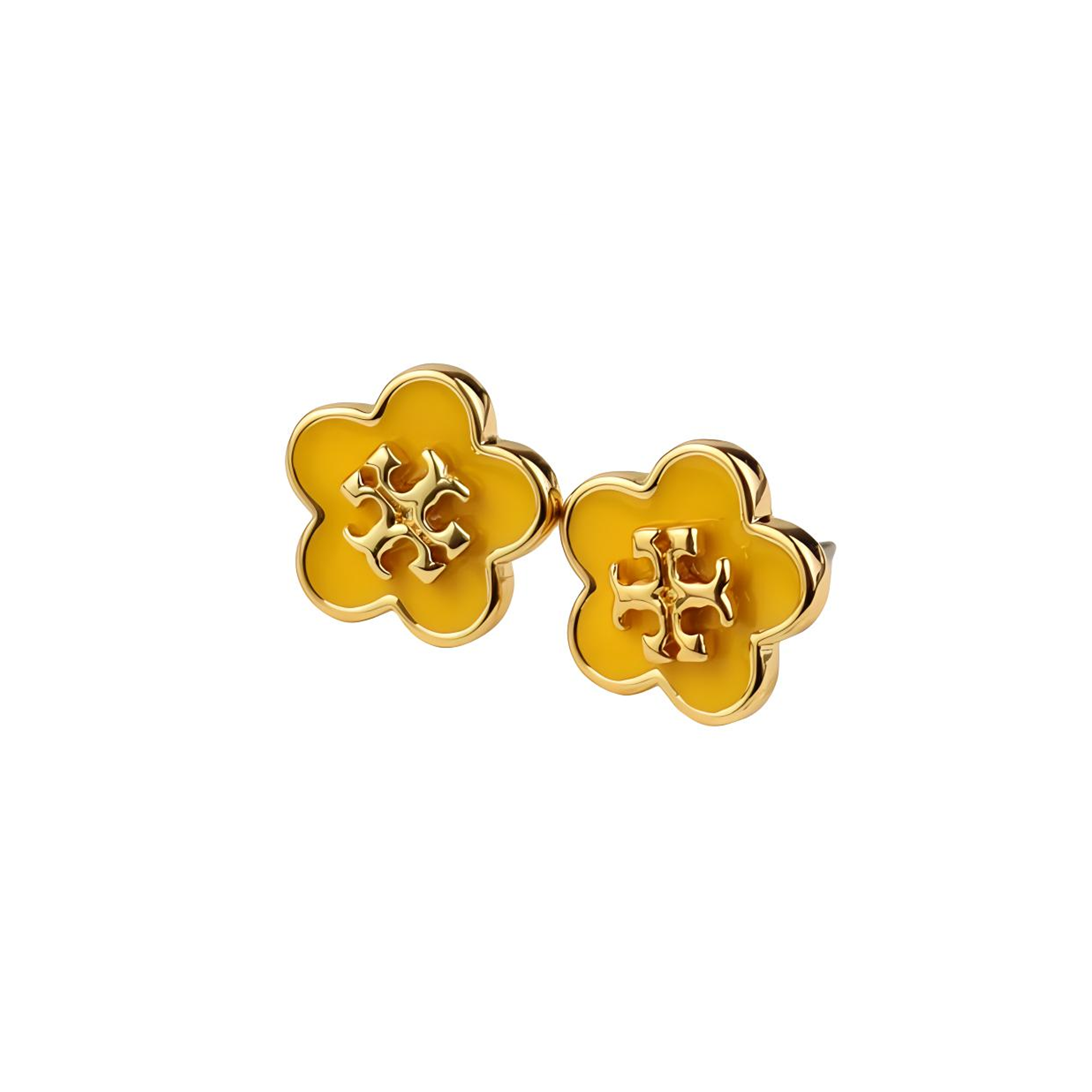 Order (Women) Tory Burch Kira Double T Logo Floral Brass Stud Earrings for Women 147151-700