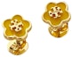 Lookbook (Women) Tory Burch Kira Double T Logo Floral Brass Stud Earrings for Women 147151-700