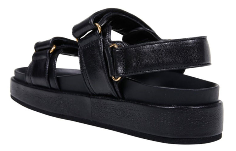 Shop (W) TORY BURCH Chanclas de Cuero con Punta Redonda 'Negro' 144328-001