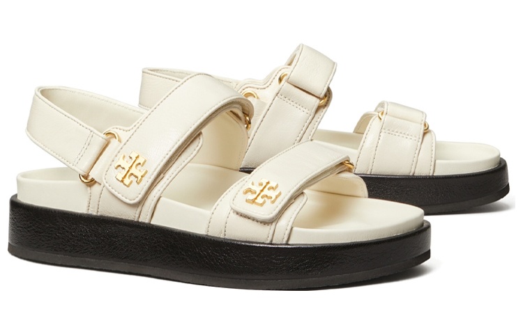 Order (W) トリーバーチ キラ バックル フラットスライド (ホワイト) 144328-104