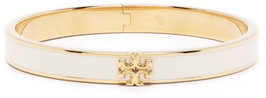 (W) 토리버치 키라 투톤 에나멜 브레이슬릿 여성용 - 화이트 골드 로고. 90550-700 Order (W) 토리버치 키라 투톤 에나멜 브레이슬릿 여성용 - 화이트 골드 로고. 90550-700