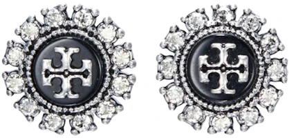 (Women) Tory Burch Kira Vintage Earrings Silver/Black 141920-961 (Women) Tory Burch Kira Vintage Earrings Silver/Black 141920-961