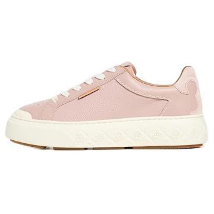 (Women) TORY BURCH Ladybug Leather Low-Top Sneakers Light Pink Casual Shoes 143066-651