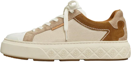 (Women) TORY BURCH Ladybug Low-Top Fashion Sneakers Women’s Beige Brown 141754-100 (Women) TORY BURCH Ladybug Low-Top Fashion Sneakers Women’s Beige Brown 141754-100