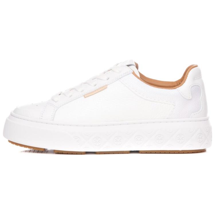 (Women) TORY BURCH Ladybug White Leather Low-Top Casual Sneakers 143067-100