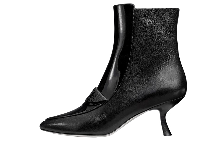 (W) TORY BURCH Leather Ankle Boot 'Black Fashion Zip'