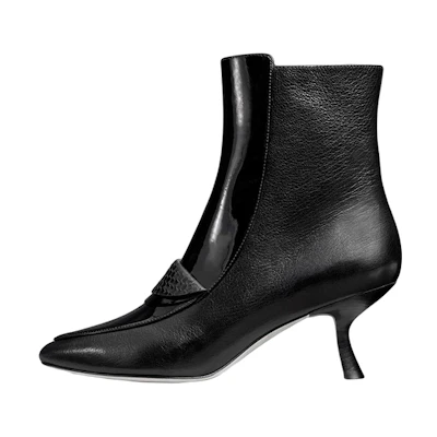 (W) TORY BURCH Leather Ankle Boot 'Black Fashion Zip'