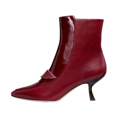 (W) TORY BURCH Leather Ankle Boot 'Red Zip Fashion'