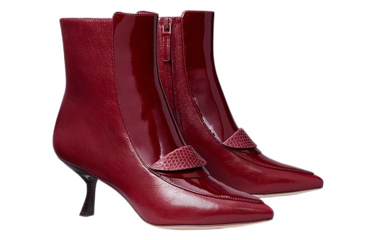(W) TORY BURCH Leather Ankle Boot 'Red Zip Fashion' 圖 2