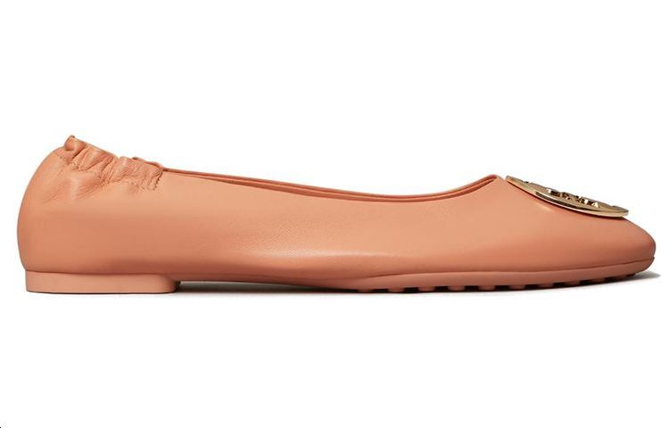 Order TORY BURCH 皮革 圓頭 徽標 平底鞋 女款 橙色
