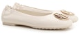 (W) TORY BURCH Flat Balerina Kulit 'Putih Fesyen' 147379-104