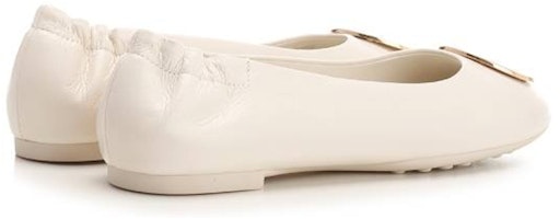 TORY BURCH 皮革 套入 旋流 芭蕾舞 平底鞋 女款 白色 Shop TORY BURCH 皮革 套入 旋流 芭蕾舞 平底鞋 女款 白色