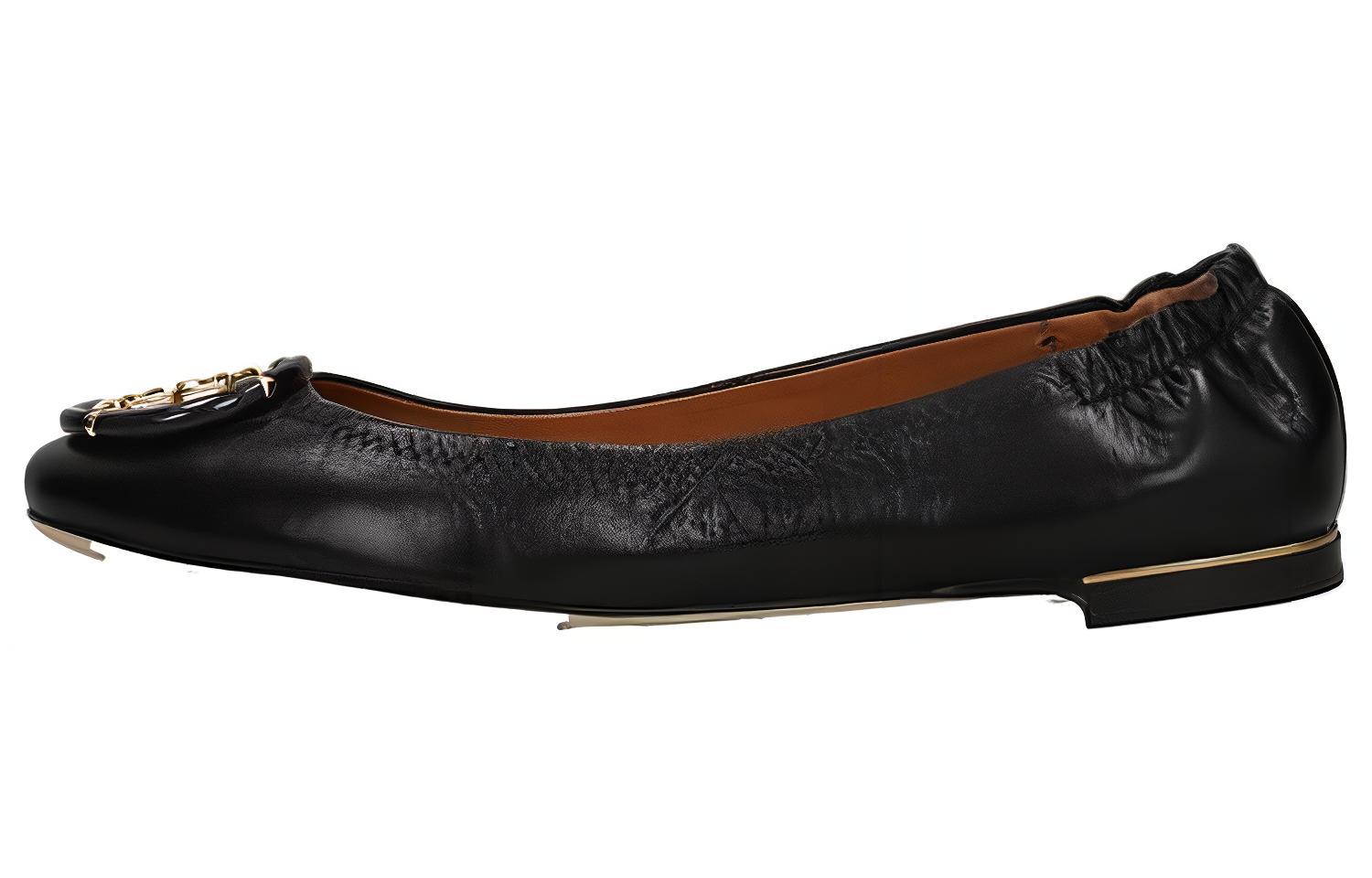 (W) TORY BURCH Leather Ballet Flats 'Black'