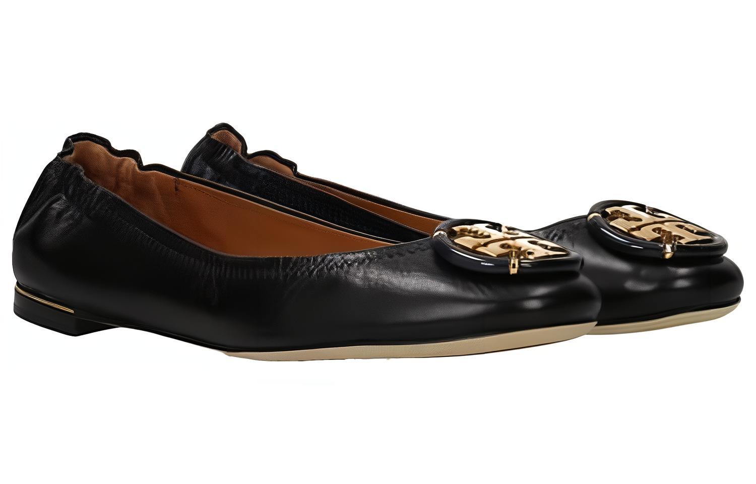 (W) TORY BURCH Leather Ballet Flats 'Black' 圖 2